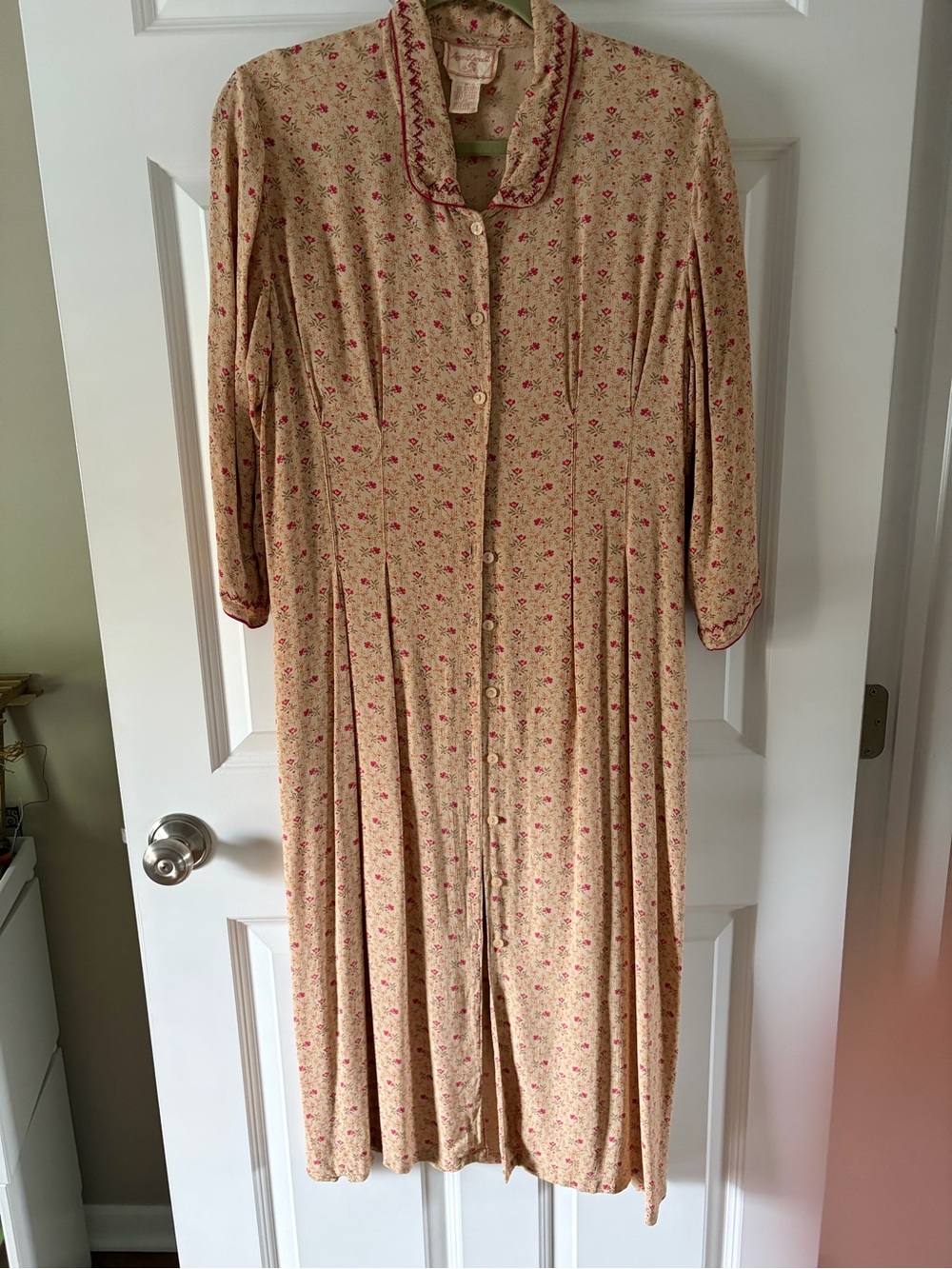 Sheer Floral Print Midi Dress with Chartreuse Trim - Picture 11 of 12